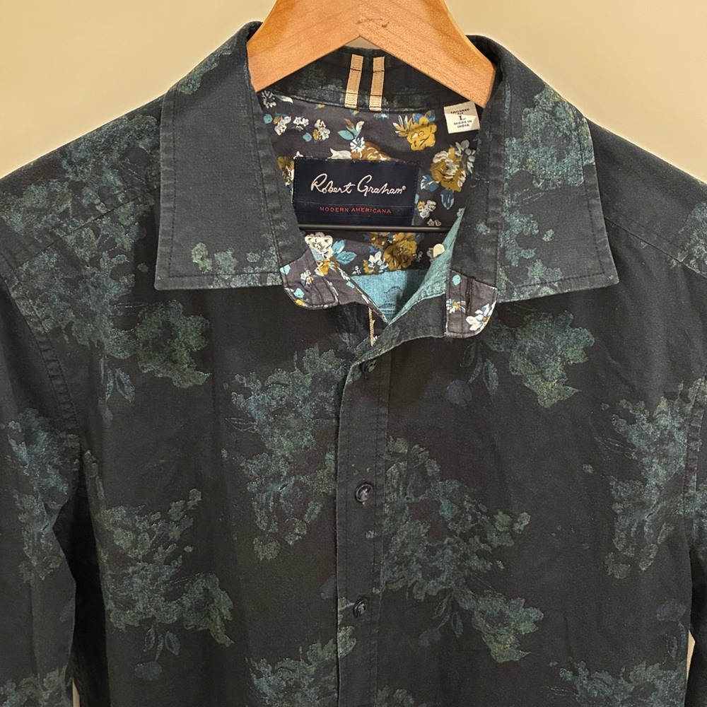Robert Graham Modern Americana Shirt Mens Large Tailored Fit Floral Long Sleeve - Picture 2 of 9
